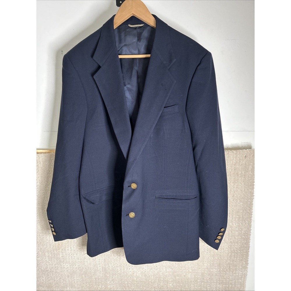 Vintage Christian Dior Monsieur Blazer Jacket Mens Dark Navy Made In USA 44L